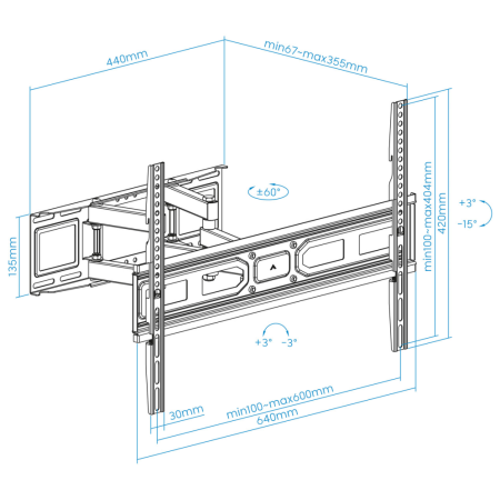 TooQ Soporte de pared para pantallas 37”- 80”