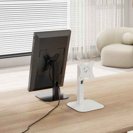 AISENS Soporte de Mesa Eco Giratorio e Inclinable Para Monitor/POS 2.5kg de 10″-24″, Negro