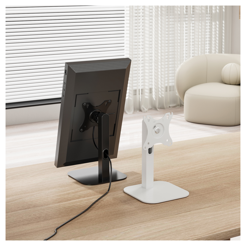 AISENS Soporte de Mesa Eco Giratorio e Inclinable Para Monitor/POS 2.5kg de 10″-24″, Negro