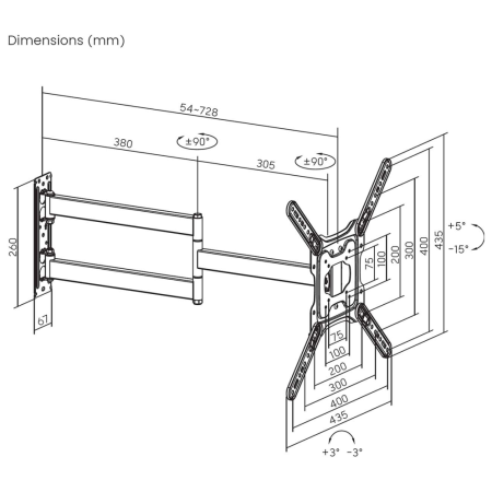 AISENS WT65TSLE-383 soporte para TV 165,1 cm (65″)