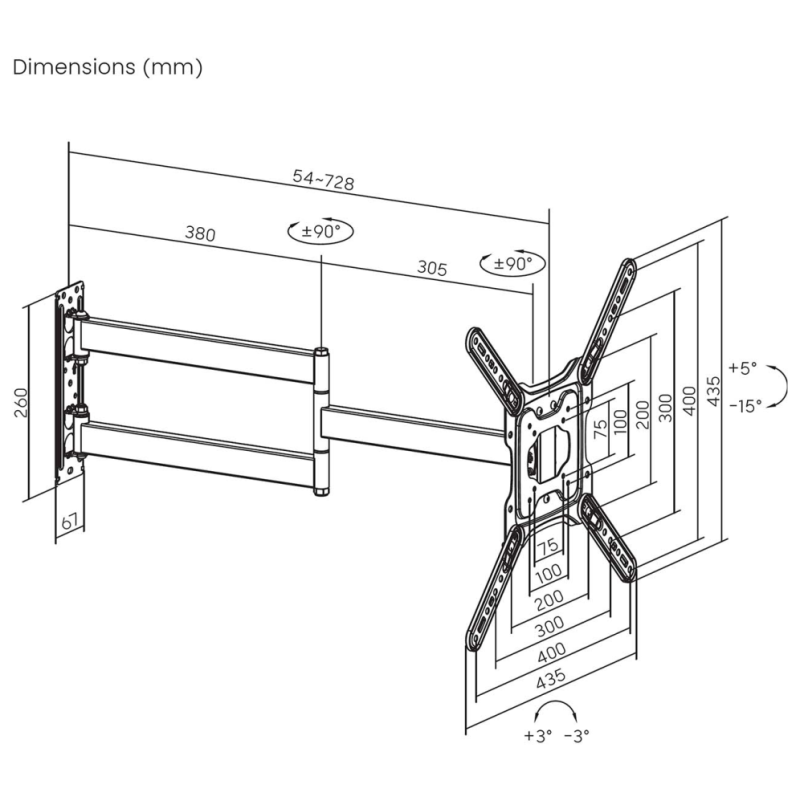 AISENS WT65TSLE-383 soporte para TV 165,1 cm (65″)