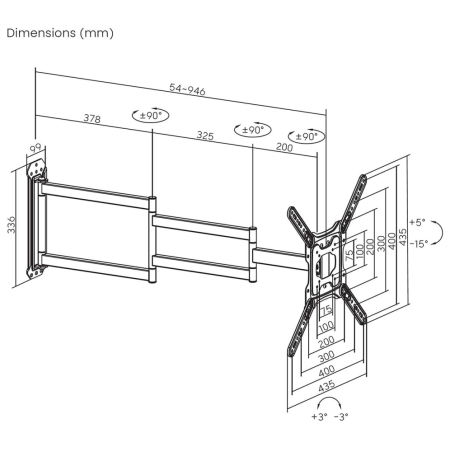 AISENS WT65TSLE-385 soporte para TV 165,1 cm (65″)