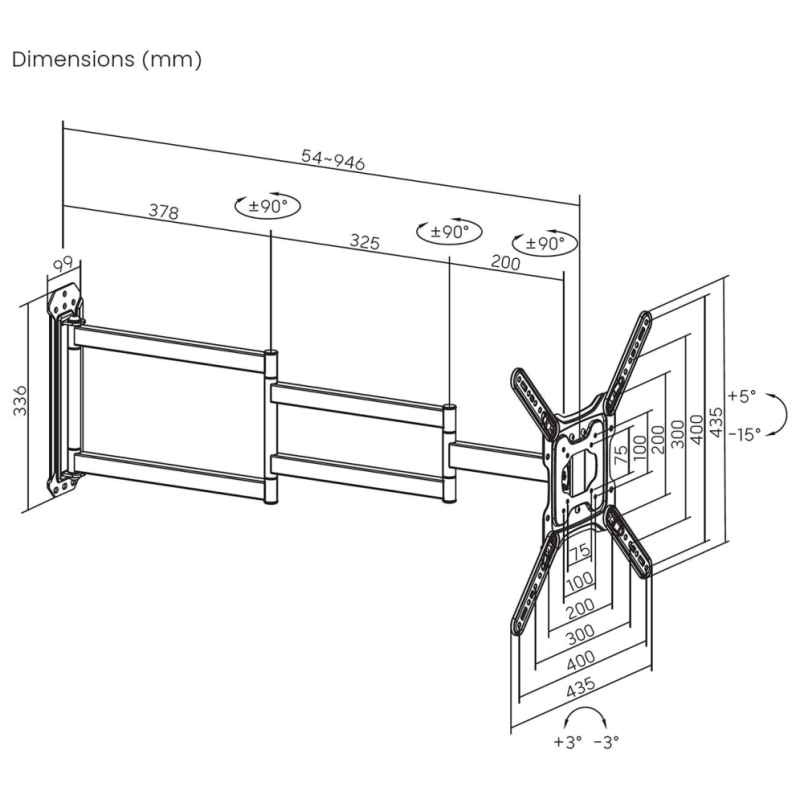 AISENS WT65TSLE-385 soporte para TV 165,1 cm (65″)