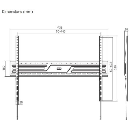AISENS WT100F-317 soporte para TV 2,54 m (100″)