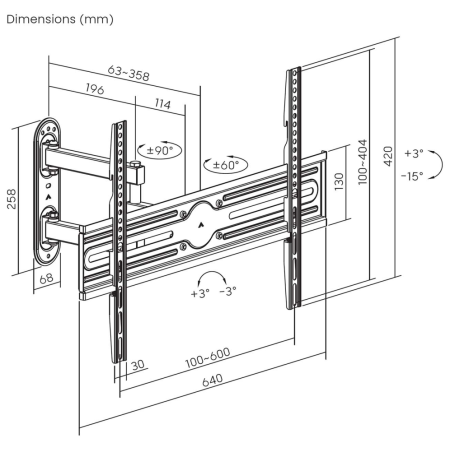 AISENS WT70TSLE-323 soporte para TV 177,8 cm (70″)