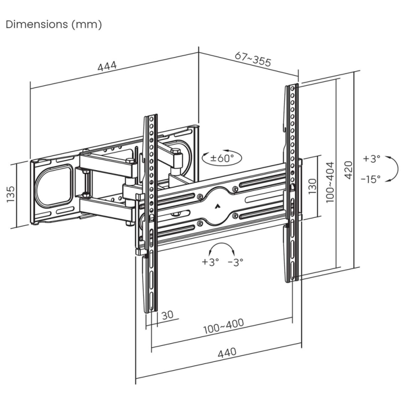 AISENS WT70TSLE-325 soporte para TV 177,8 cm (70″)