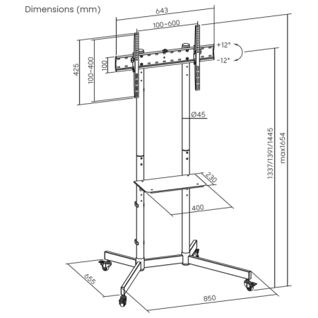 AISENS FT70TE-333 soporte para TV 177,8 cm (70″)