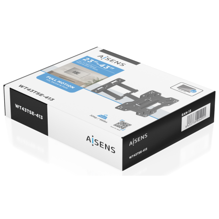 AISENS Soporte Eco Giratorio, Inclinable Para Monitor/TV 30kg (3 Pivotes) De 23″-43″, Negro