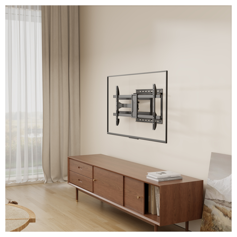 AISENS Soporte Pro Giratorio, Inclinable y Nivelable para Monitor/TV 50kg de 43″-80″, Negro