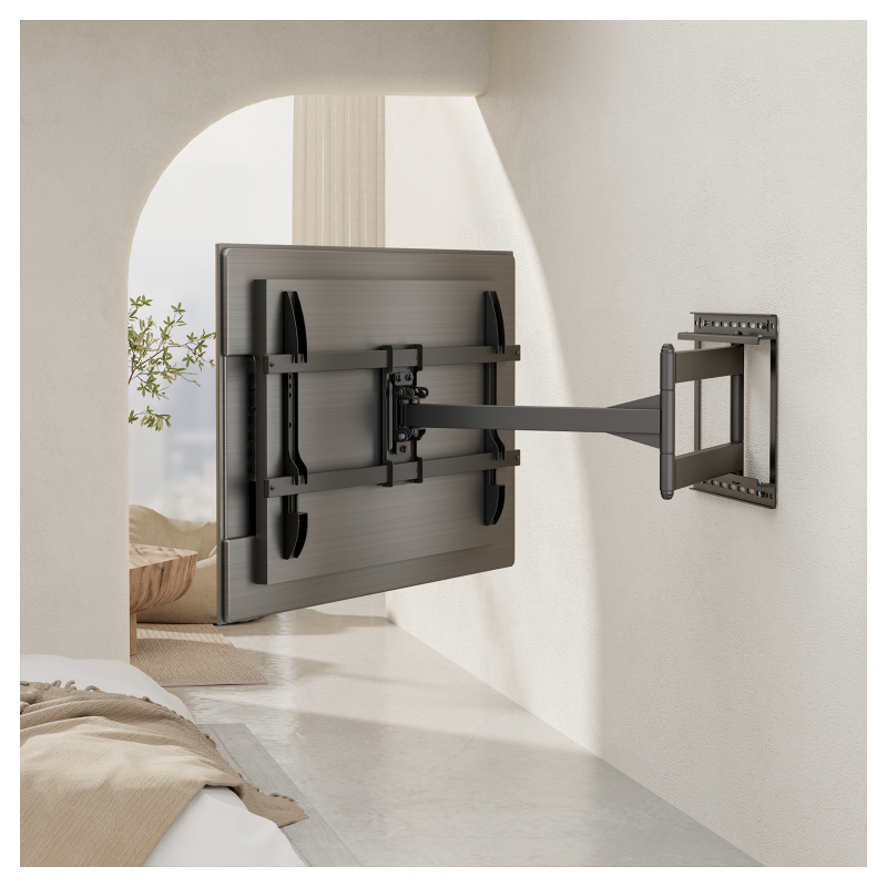 AISENS Soporte Pro Giratorio, Inclinable y Nivelable para Monitor/TV 50kg de 43″-80″, Negro