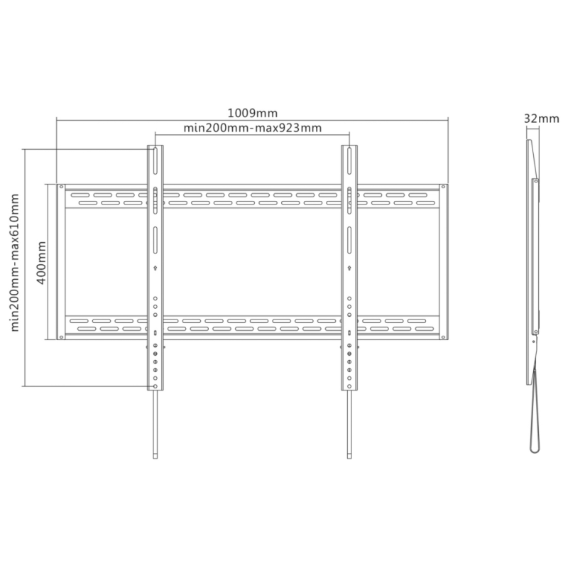AISENS Soporte Eco Ultra Delgado Para Monitor/TV 130kg De 60-100, Negro