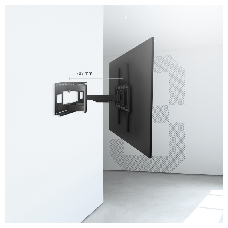 AISENS Soporte Pro Giratorio, Inclinable Y Nivelable Para Monitor/tv 120kg De 60-120, Negro