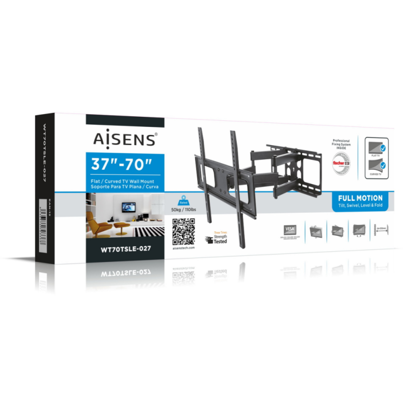 AISENS WT70TSLE-027 soporte para TV 177,8 cm (70″) Negro