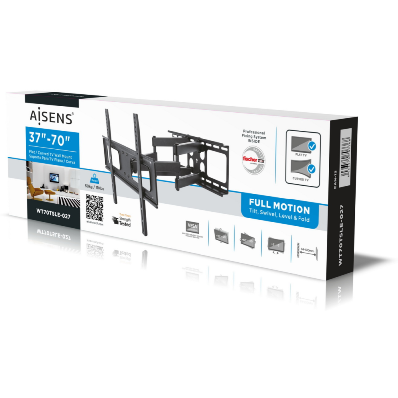AISENS WT70TSLE-027 soporte para TV 177,8 cm (70″) Negro