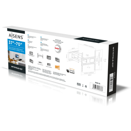 AISENS WT70TSLE-027 soporte para TV 177,8 cm (70″) Negro