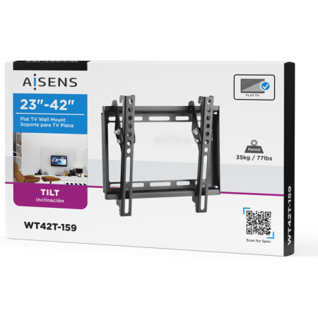 AISENS Soporte Eco Inclinable Para Monitor/TV 35kg De 23-42, Negro