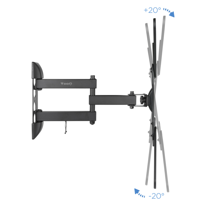 TooQ Soporte Giratorio e Inclinable para Monitor / TV LCD, Plasma de 23”- 55”, con Tres Pivotes, Negro