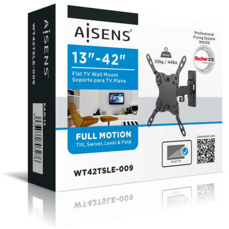 AISENS WT42TSLE-009 soporte para TV 106,7 cm (42″) Negro