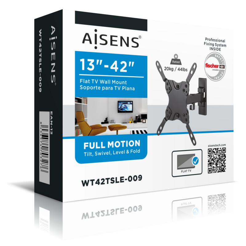 AISENS WT42TSLE-009 soporte para TV 106,7 cm (42″) Negro