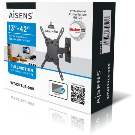 AISENS WT42TSLE-009 soporte para TV 106,7 cm (42″) Negro