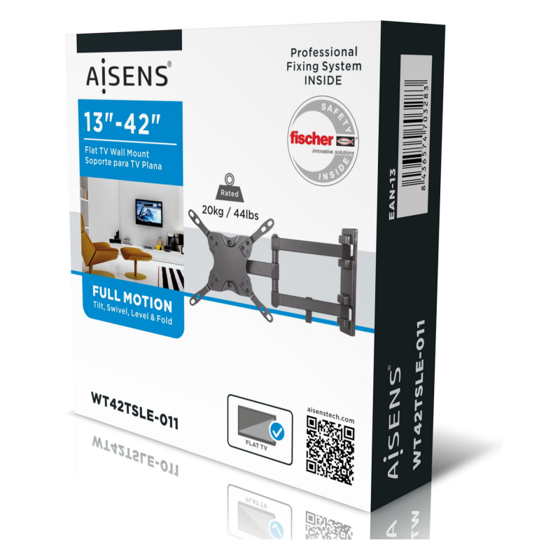 AISENS WT42TSLE-011 soporte para TV 106,7 cm (42″) Negro