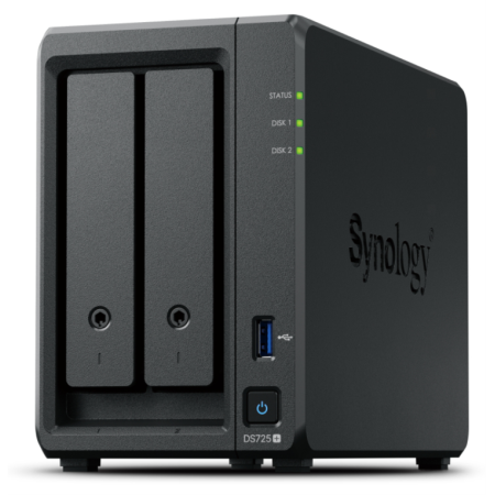 Synology DiskStation DS725+ servidor de almacenamiento NAS Ryzen Embedded R1600 4 GB DDR4 0 TB Negro