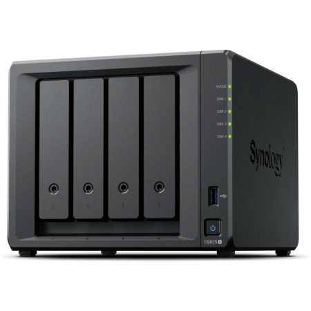 Synology DiskStation DS925+ servidor de almacenamiento NAS Ryzen Embedded V1500B 4 GB DDR4 0 TB Negro