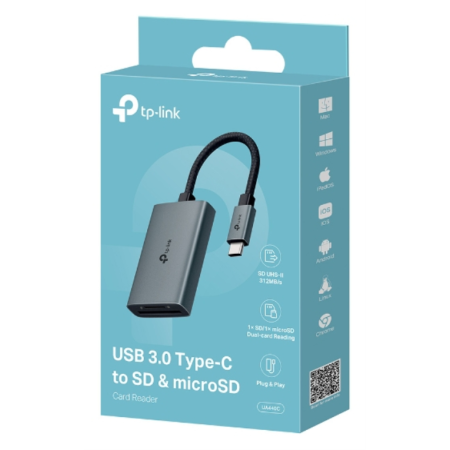 TP-Link UA440C lector de tarjeta USB 3.2 Gen 1 (3.1 Gen 1) Type-C Gris