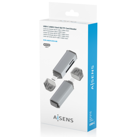AISENS ASCR-2C10-GR lector de tarjeta USB 3.2 Gen 1 (3.1 Gen 1) Type-C