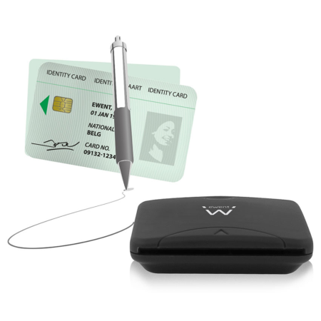 Ewent EW1052 lector de tarjeta inteligente USB USB 2.0 Negro
