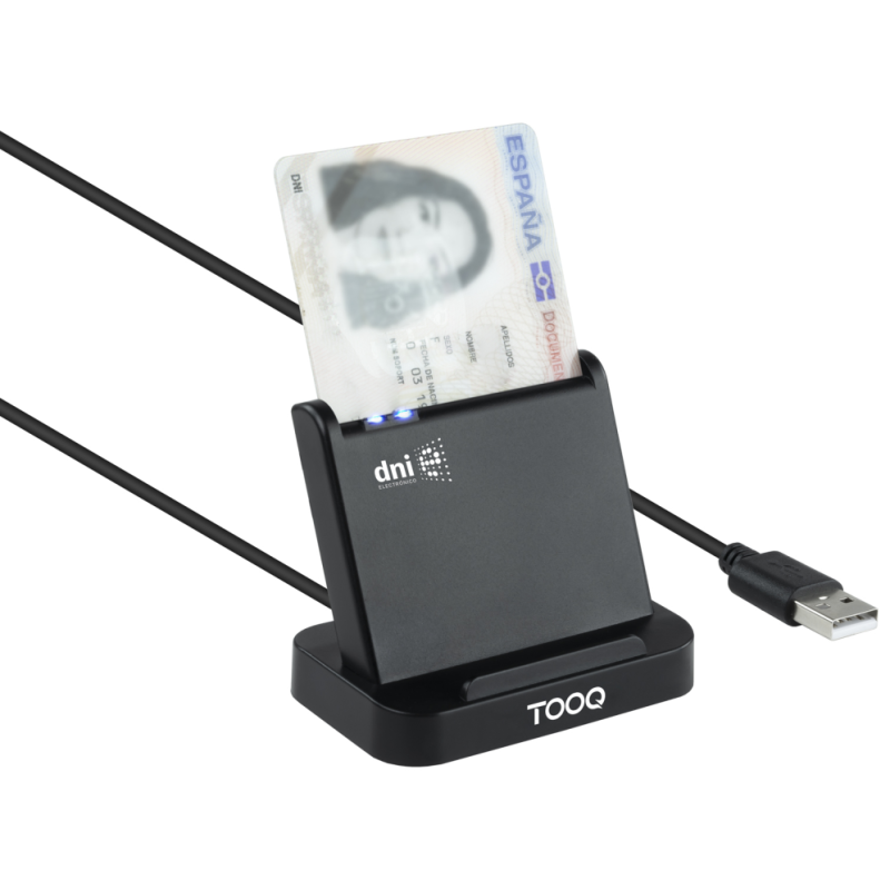TooQ Lector de Tarjetas Inteligentes DNIe VISION USB 2.0, Negro