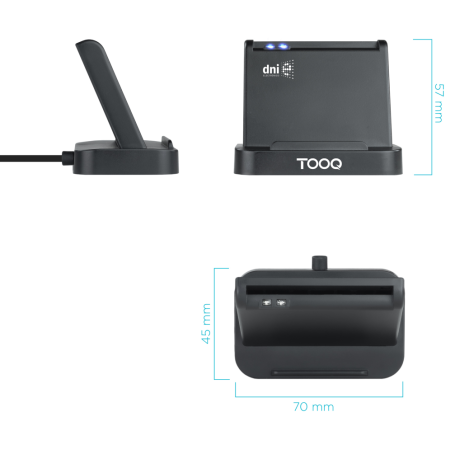 TooQ Lector de Tarjetas Inteligentes DNIe VISION USB 2.0, Negro