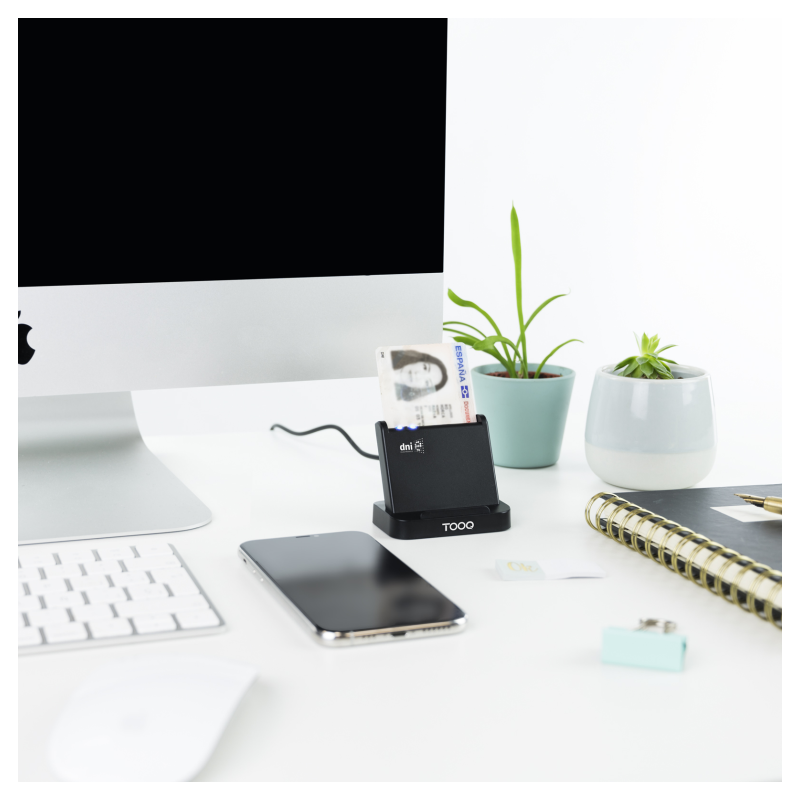 TooQ Lector de Tarjetas Inteligentes DNIe VISION USB 2.0, Negro