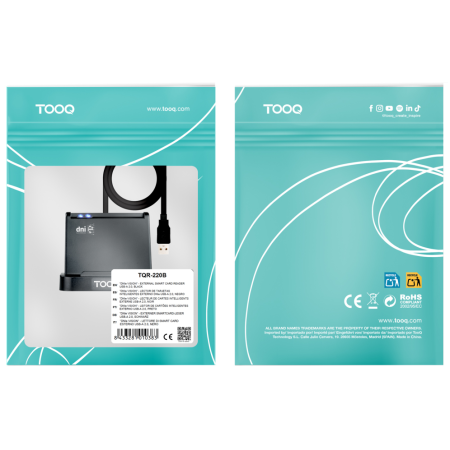 TooQ Lector de Tarjetas Inteligentes DNIe VISION USB 2.0, Negro