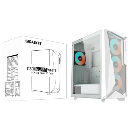 Gigabyte C301GW carcasa de ordenador Midi Tower Blanco