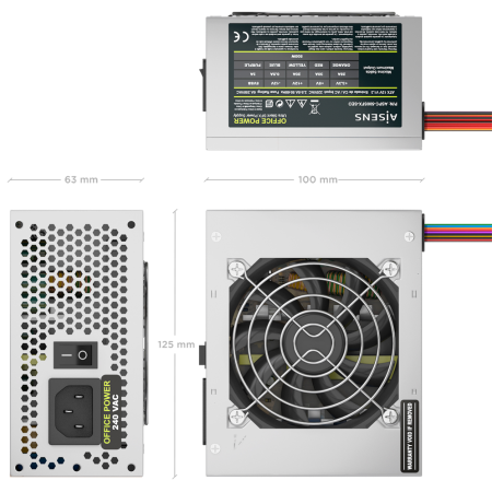 AISENS Fuente Alimentacion SFX 500W OEM, Plata