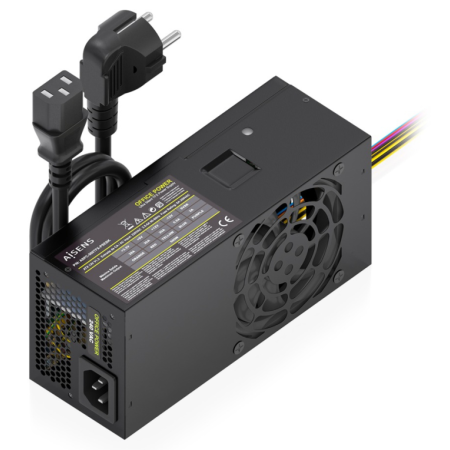 AISENS Fuente Alimentacion TFX 500W con Cable de Alimentacion OEM, Negra