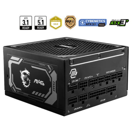 MSI MAG A1250GL PCIE5 unidad de fuente de alimentación 1250 W 24-pin ATX ATX Negro