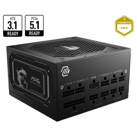 MSI MAG A750GL PCIE5 II unidad de fuente de alimentación 750 W 20+4 pin ATX ATX Negro