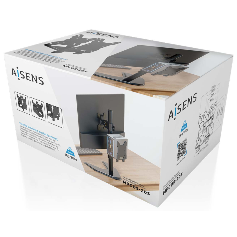 AISENS MPC05-205 soporte de CPU Peana para monitor