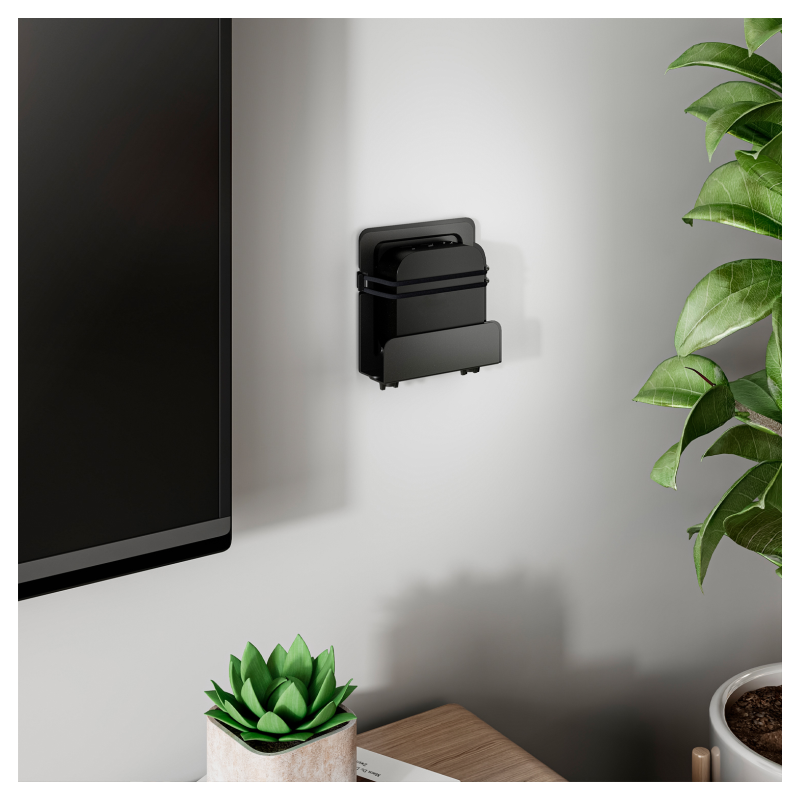 AISENS Soporte Universal De Pared Para Mini Pc, Router, Negro