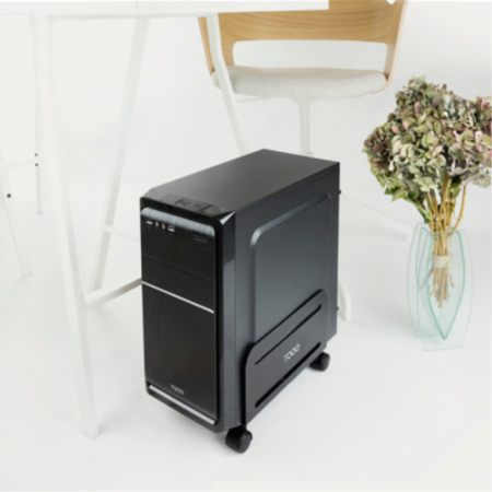 TooQ Soporte metálico para CPU de suelo con ruedas