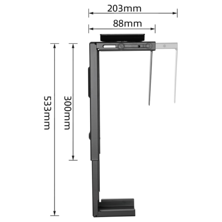 Ewent EW1293 soporte de CPU Soporte para instalación de CPU bajo mesa Negro
