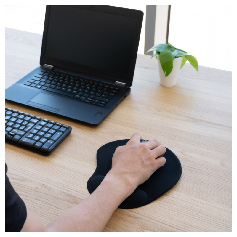 TooQ Alfombrilla para ratón ergonómica con reposamuñecas de gel, Negro