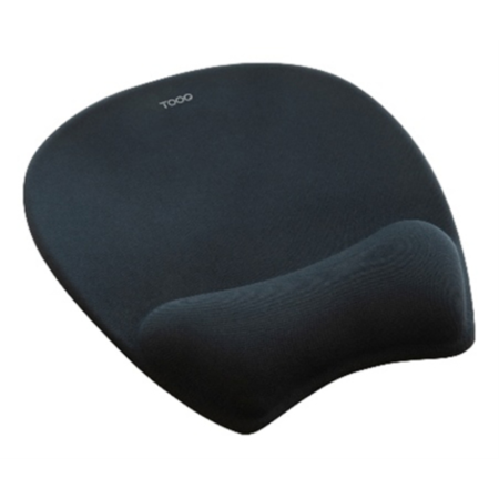 TooQ Alfombrilla para ratón ergonómica con reposamuñecas de Espuma Viscoelástica, Negro