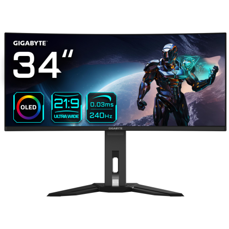 GIGABYTE Monitor de juegos curvo OLED WQHD MO34WQC2 de 34″