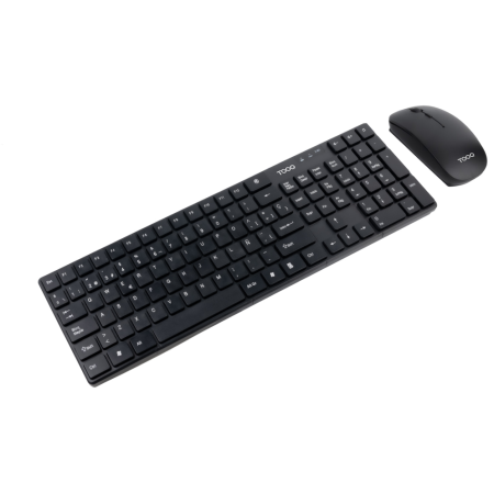 TooQ Teclado + Ratón slim inalámbricos, Negro