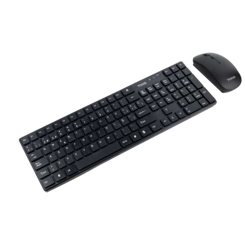 TooQ Teclado + Ratón slim inalámbricos, Negro