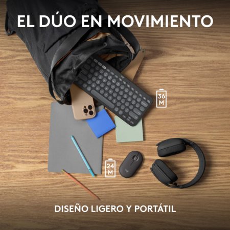 Logitech 920-012227 teclado Ratón incluido Universal RF Wireless + Bluetooth QWERTY Español Grafito