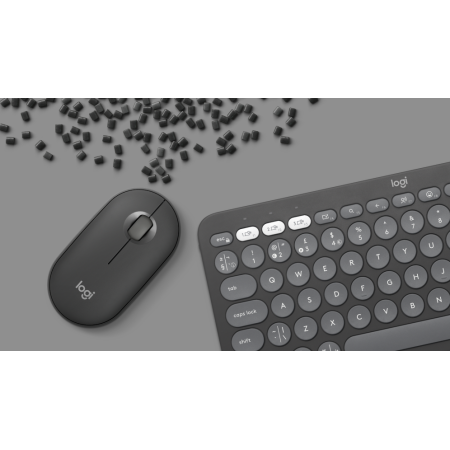 Logitech 920-012227 teclado Ratón incluido Universal RF Wireless + Bluetooth QWERTY Español Grafito